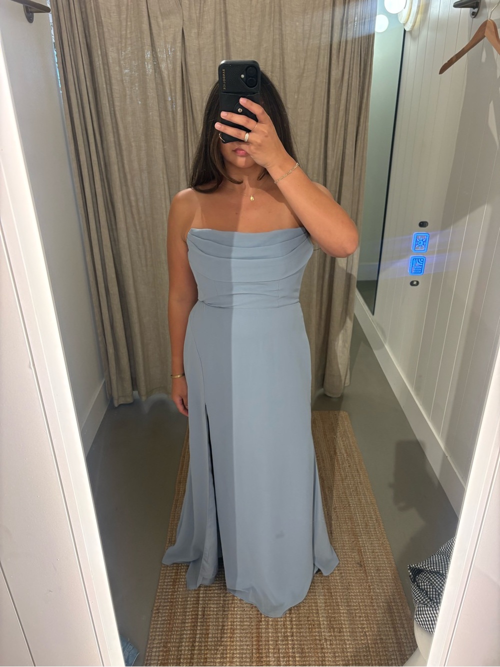 Azazie Saige Dress in Dusty Blue